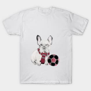 Football Supporting French Bulldog T-Shirt